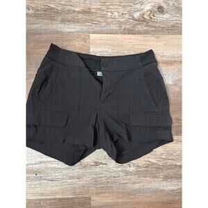 Athleta black Mini Cargo or Trekkie 2.0 utility stretch nylon shorts sz 4